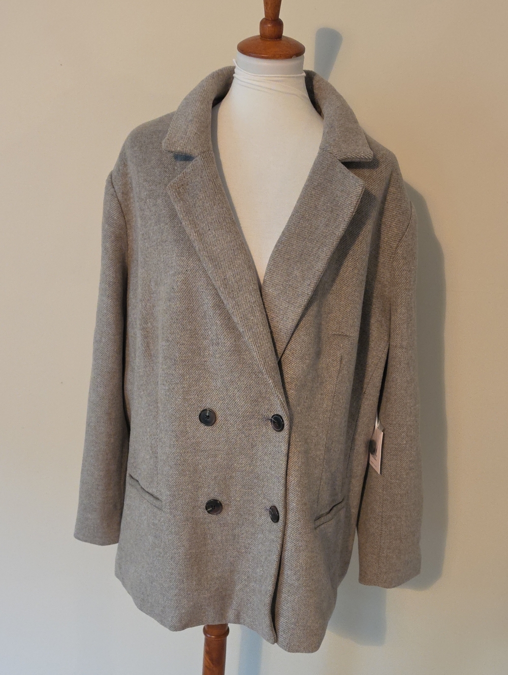 LC Lauren Conrad Gray Double-Breasted Coat Brand New